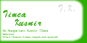 timea kusnir business card